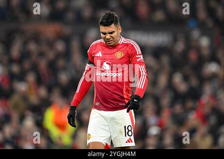 Manchester, Royaume-Uni. 07 novembre 2024. Old Trafford MANCHESTER, ANGLETERRE - 05 NOVEMBRE : Carlos Casemiro de Manchester United lors du match MD4 de l'UEFA Europa League 2024/25 League phase entre Manchester United et PAOK FC à Old Trafford le 05 novembre 2024 à Manchester, Angleterre. (Richard Callis/SPP) crédit : photo de presse sportive SPP. /Alamy Live News Banque D'Images