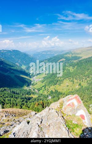 Thomatal, hameau de Schönfeld, vallée de Feldbach, montagnes du Nock (Nockberge ou Nockgebirge) à Lungau, Salzbourg, Autriche Banque D'Images