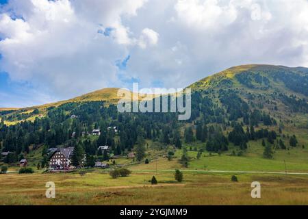 Thomatal, hameau Schönfeld, col de montagne Schönfeldsattel, vallée de Feldbach, montagnes du Nock (Nockberge ou Nockgebirge) à Lungau, Salzbourg, Autriche Banque D'Images