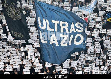 Stadio Olimpico, Rome, Italie. 7 novembre 2024. UEFA Europa League Football ; Lazio versus Porto ; Lazio's supporters Credit : action plus Sports/Alamy Live News Banque D'Images