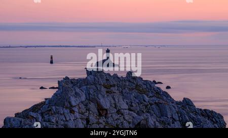 Ambiance nocturne à la pointe du Raz Banque D'Images