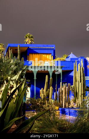 Marrakech, jardin Majorelle, jardin Yves Saint Laurent, Maison bleue, vue, ville, Maghreb, Maroc Banque D'Images