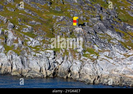 Feu de navigation, Nuuk, municipalité de Sermersooq, Groenland, Royaume du Danemark Banque D'Images