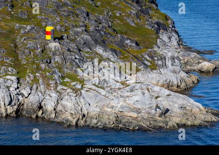 Feu de navigation, Nuuk, municipalité de Sermersooq, Groenland, Royaume du Danemark Banque D'Images