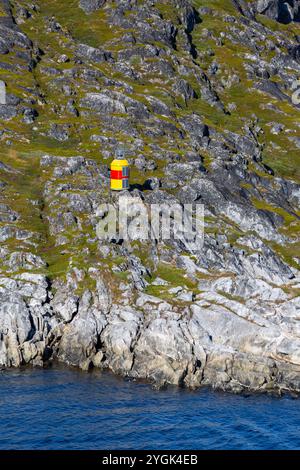 Feu de navigation, Nuuk, municipalité de Sermersooq, Groenland, Royaume du Danemark Banque D'Images