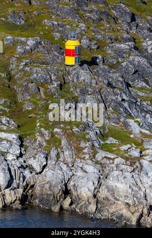 Feu de navigation, Nuuk, municipalité de Sermersooq, Groenland, Royaume du Danemark Banque D'Images