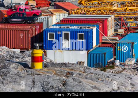 Feu de navigation, Nuuk, municipalité de Sermersooq, Groenland, Royaume du Danemark Banque D'Images