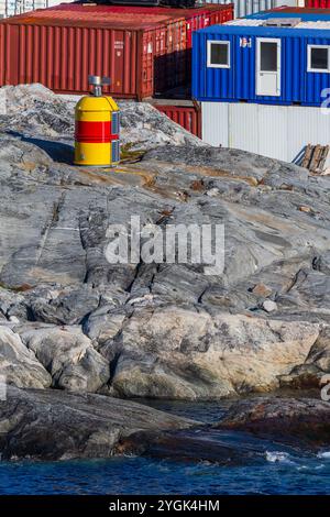 Feu de navigation, Nuuk, municipalité de Sermersooq, Groenland, Royaume du Danemark Banque D'Images