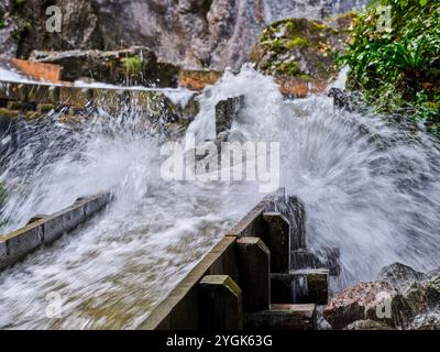 Crue à la sortie inférieure de la gorge de Pöllat près de Hohenschwangau Banque D'Images