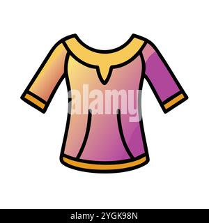 illustration vectorielle simple d'une blouse , dans un style simple et propre, pour les graphiques d'affaires et de mode. illustration du plat de vêtements. Illustration de Vecteur