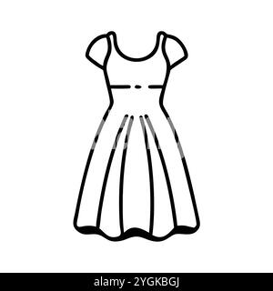 illustration vectorielle simple d'une robe de taille empire , dans un style simple et propre, pour les graphiques d'affaires et de mode. illustration du plat de vêtements. Illustration de Vecteur