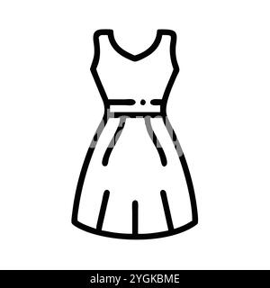 illustration vectorielle simple d'une robe de taille empire , dans un style simple et propre, pour les graphiques d'affaires et de mode. illustration du plat de vêtements. Illustration de Vecteur