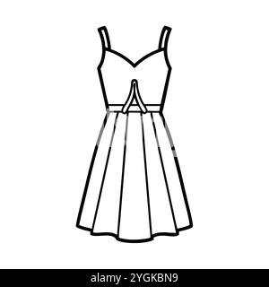 illustration vectorielle simple d'une robe de taille empire , dans un style simple et propre, pour les graphiques d'affaires et de mode. illustration du plat de vêtements. Illustration de Vecteur