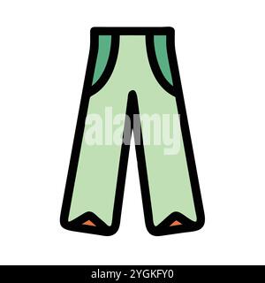 illustration vectorielle simple d'un pantalon palazzo , dans un style simple et propre, pour les graphiques d'affaires et de mode. illustration du plat de vêtements. Illustration de Vecteur