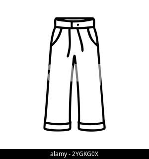 illustration vectorielle simple d'un pantalon palazzo , dans un style simple et propre, pour les graphiques d'affaires et de mode. illustration du plat de vêtements. Illustration de Vecteur