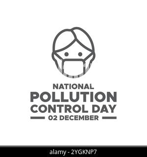 Journée nationale de lutte contre la pollution. 2 décembre. Affiche de la journée nationale de lutte contre la pollution, bannière. Illustration vectorielle. Vecteur de la Journée nationale de lutte contre la pollution Illustration de Vecteur