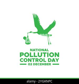 Journée nationale de lutte contre la pollution. 2 décembre. Affiche de la journée nationale de lutte contre la pollution, bannière. Illustration vectorielle. Vecteur de la Journée nationale de lutte contre la pollution Illustration de Vecteur