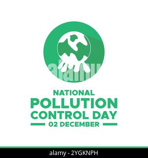 Journée nationale de lutte contre la pollution. 2 décembre. Affiche de la journée nationale de lutte contre la pollution, bannière. Illustration vectorielle. Vecteur de la Journée nationale de lutte contre la pollution Illustration de Vecteur