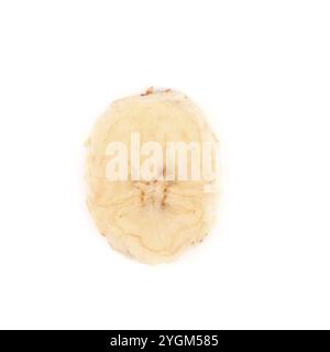 Série de coupes de bananes isolated over white background Banque D'Images