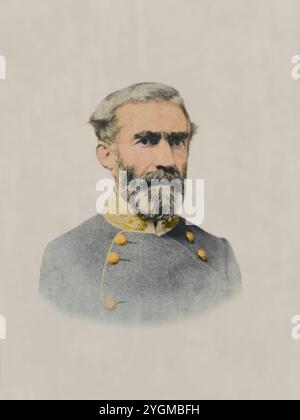 Major général Braxton Bragg du régiment d'infanterie des États confédérés en uniforme. Probablement pris vers 1861. C.E. Jones & Vanerson, photographes, No. 77 main Street, Richmond, Virginie. Banque D'Images