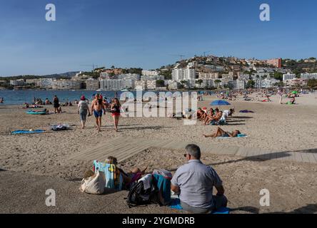 Plage de Platja de Santa Ponca, Majorque, Espagne Banque D'Images