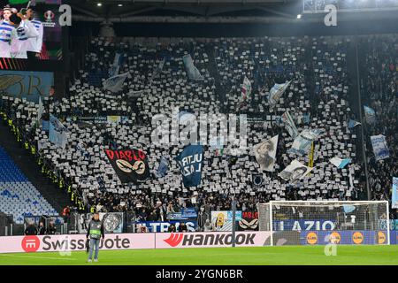 7 novembre 2024, stade Olimpico, Rome, Italie ; UEFA Europa League Football ; Lazio contre Porto ; les supporters du Lazio Banque D'Images
