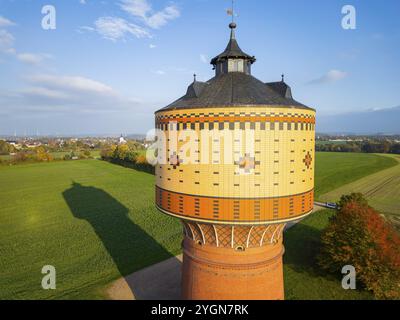 Château d'eau Mittweida, vue aérienne Mittweida, Mittweida, Saxe, Allemagne, Europe Banque D'Images