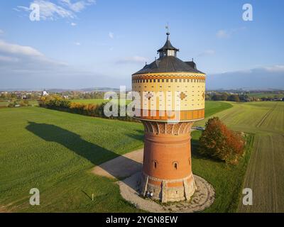 Château d'eau Mittweida, vue aérienne Mittweida, Mittweida, Saxe, Allemagne, Europe Banque D'Images