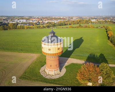 Château d'eau Mittweida, vue aérienne Mittweida, Mittweida, Saxe, Allemagne, Europe Banque D'Images