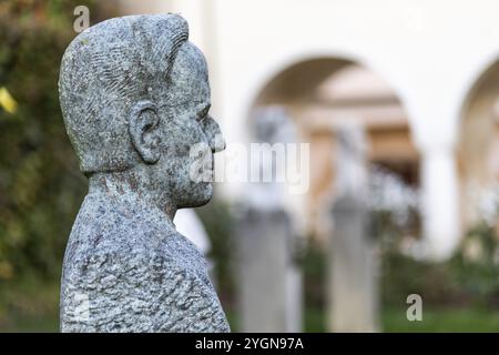 Buste du poète Peter Rosegger, Galerie d'honneur styrienne dans le château, Graz, Styrie, Autriche, Europe Banque D'Images