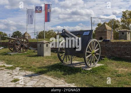 Belgrade, Serbie, 14 septembre 2023 : vieux canons démilitarisés au parc Kalemegdan, Europe Banque D'Images