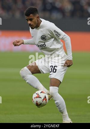 Francfort, Deutschland. 07 novembre 2024. Ansgar. Knauff fotografiert beim Fußball Euro League Spiel Eintracht Frankfurt gegen Slavia Prag AM 7.11.2024 à Francfort. Crédit : dpa/Alamy Live News Banque D'Images