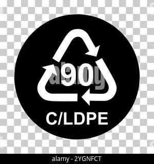 Symbole composite, signe de recyclage écologique isolé sur fond blanc. Icône déchets d'emballages . Illustration de Vecteur