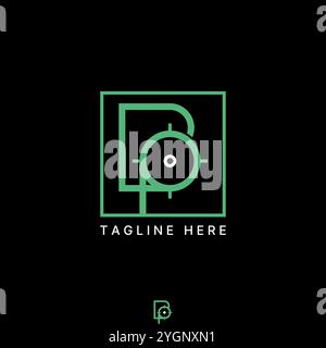 Conception de logo concept graphique créatif Premium image vectorielle graphique initiale BP ou PB police connectée à la cible Focus. Typographie monogramme apparentée Illustration de Vecteur
