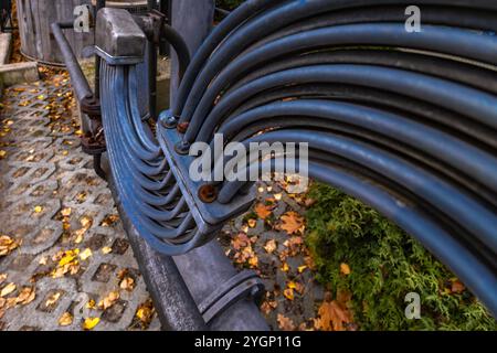 Une exposition de musée, une ancienne chaîne de production pour la production de bière à partir de houblon en Pologne Banque D'Images