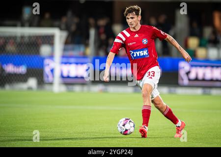Silkeborg, Danemark. 30 octobre 2024. Mads Freundlich (33) de Silkeborg SI vu lors du match de la coupe danoise Oddset Pokalen entre Holbaek et Silkeborg IF au JYSK Park à Silkeborg. Banque D'Images