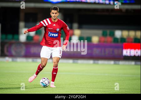 Silkeborg, Danemark. 30 octobre 2024. Fredrik Carlsen (11 ans) de Silkeborg SI vu lors du match de la coupe danoise Oddset Pokalen entre Holbaek et Silkeborg IF au JYSK Park à Silkeborg. Banque D'Images