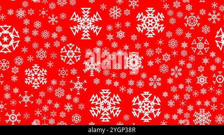 Fond de Noël ou carte avec des flocons de neige géométriques tombant pour invitation ou des salutations de vacances de Noël Illustration de Vecteur