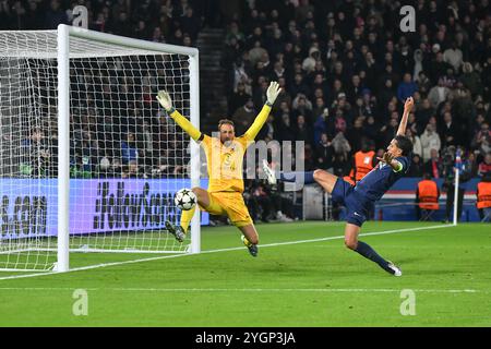 Paris, France. 29 juin 2024. Julien Mattia/le Pictorium - Ligue des Champions : PSG-Atlético de Madrid au Parc des Princes, 6 novembre 2024 - 30/06/2024 - France/Ile-de-France (région)/Paris - Marquinhos du LPSG lors du match de Ligue des Champions entre le PSG et l'Atlético de Madrid au Parc des Princes, 6 novembre 2024 crédit : LE PICTORIUM/Alamy Live News Banque D'Images