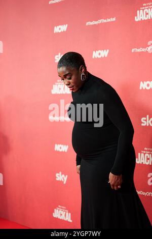 ROME, ITALIE - 07 NOVEMBRE : Lashana Lynch assiste à la première conférence photo 'le jour du Jackal' à la Villa Wolkonsky le 07 novembre 2024 à Rome, Italie. (P Banque D'Images