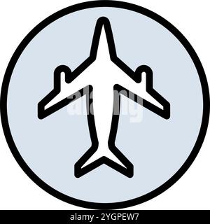 Icône d'avion dans un style de couleur. Transport aérien de passagers voyageant au décollage. Symbole d'avion, avion de passagers, conception simple d'avion. Vecteur illu Illustration de Vecteur
