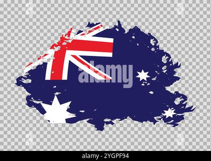 Pinceau de coup texturé drapeau de l'Australie sur fond isolé Illustration de Vecteur