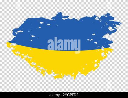 Pinceau de coup texturé drapeau de l'Ukraine sur fond isolé Illustration de Vecteur