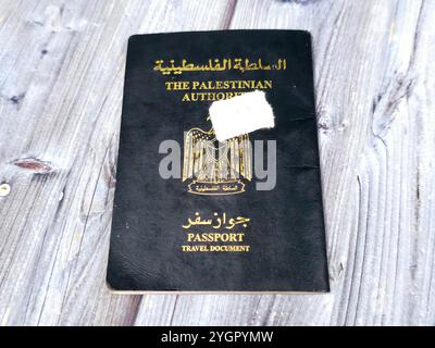 Le passeport de l'autorité palestinienne, titre de voyage, pour les résidents palestiniens des territoires palestiniens aux fins de voyages internationaux, Banque D'Images