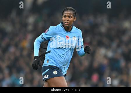 Manchester, Royaume-Uni. 08 novembre 2024. Khadija Shaw de Manchester City lors du match de Super League féminine Barclays Manchester City Women vs Tottenham Hotspur's Women au stade Etihad, Manchester, Royaume-Uni, le 8 novembre 2024 (photo par Cody Froggatt/News images) à Manchester, Royaume-Uni le 11/8/2024. (Photo de Cody Froggatt/News images/Sipa USA) crédit : Sipa USA/Alamy Live News Banque D'Images