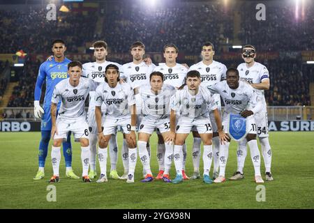 Lecce, Italie. 08 novembre 2024. Photo de l'équipe de l'Empoli FC lors du match de Serie A entre l'US Lecce et l'Empoli FC au stade Ettore Giardiniero - via del Mare à Lecce (Italie), le 8 novembre 2024. Crédit : Insidefoto di andrea staccioli/Alamy Live News Banque D'Images