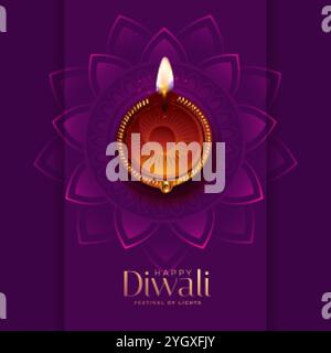 Diwali diya top view beau fonds de Illustration de Vecteur