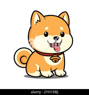 Personnage de dessin animé Shiba Inu Dog mignon Illustration de Vecteur