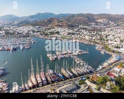 Vue aérienne impressionnante de Bodrum Marina en Turquie Banque D'Images