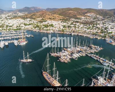 Vue aérienne impressionnante de Bodrum Marina en Turquie Banque D'Images